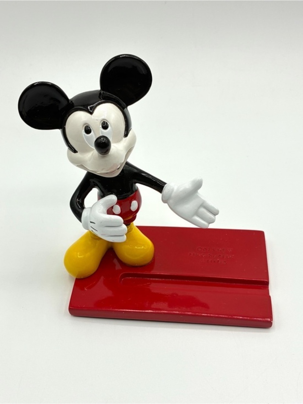 Vintage Mickey Mouse Business Card Holder Disney Desk Accessory
